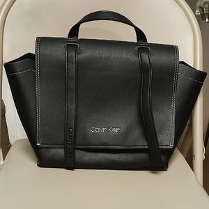 Calvin Klein Black Leather Briefcase